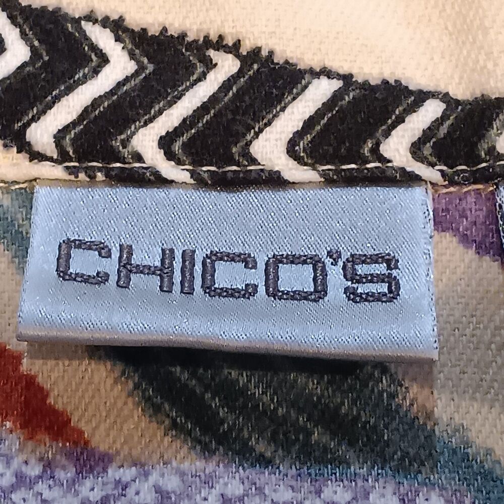 Chicos Abstract Print Button Up Jacket-Size 1 / M… - image 7